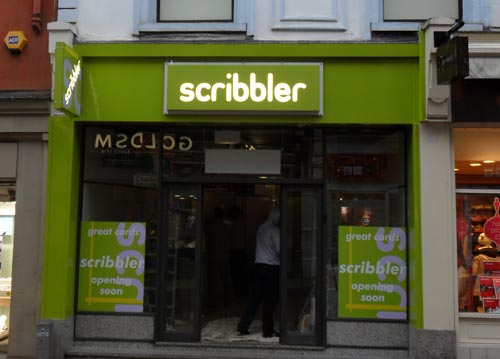 Illuminated Shop Sign - Scribbler Leeds